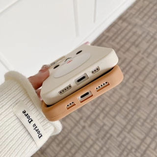 สําหรับ Iphone 11 12 13 14 15 16 17 Pro max plus 3D ครอกหมีซิลิโคนอ่อนนุ่มเคสโทรศัพท์