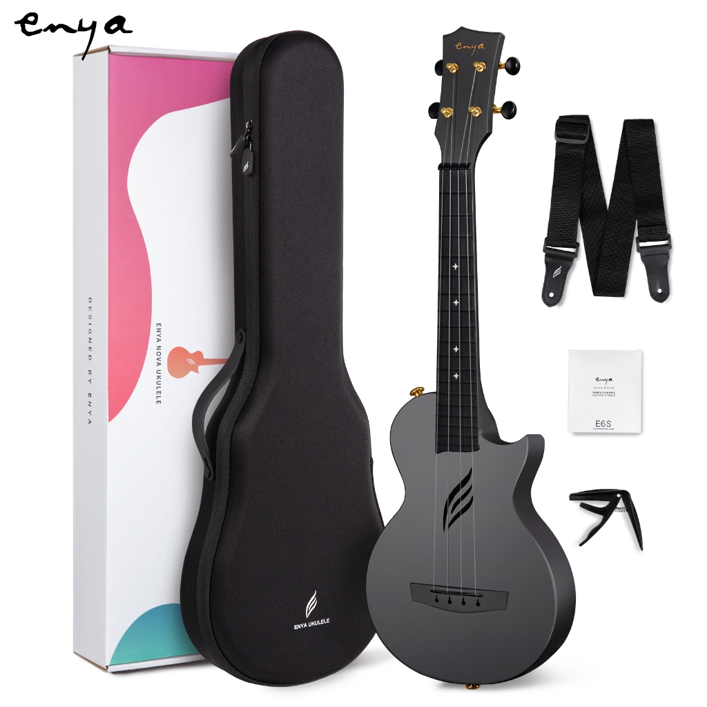 Enya Concert Ukulele Nova U 23 Carbon Fiber Travel Ukulele พร้อมชุดเริ่มต้น ประกอบด้วยบทเรียนออนไลน์