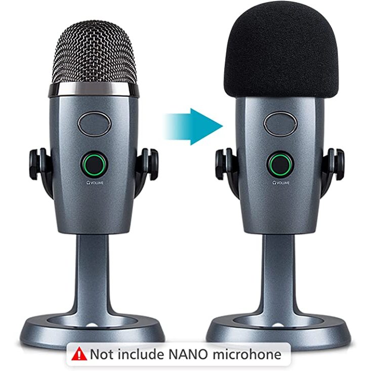 Wanjason Yeti แผ่นโฟมกรองลมไมโครโฟนนาโน แบบหนา สีฟ้า สําหรับ Blue Yeti Nano