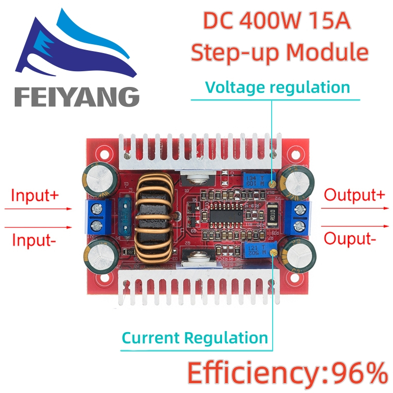 โมดูลพาวเวอร์ซัพพลาย DC 400W 15A LED 8.5-50V เป็น 10-60V