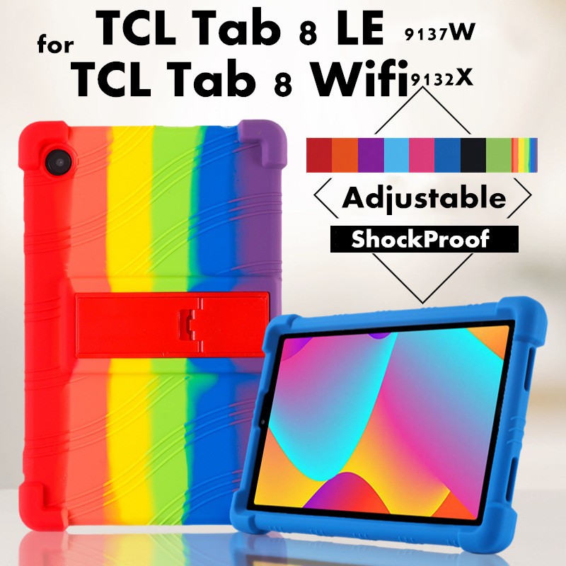 For TCL Tab 8 LE 9137W 8.0 Inch Tablet Case Super Shockproof Soft Silicone Protective Case Stand Cov