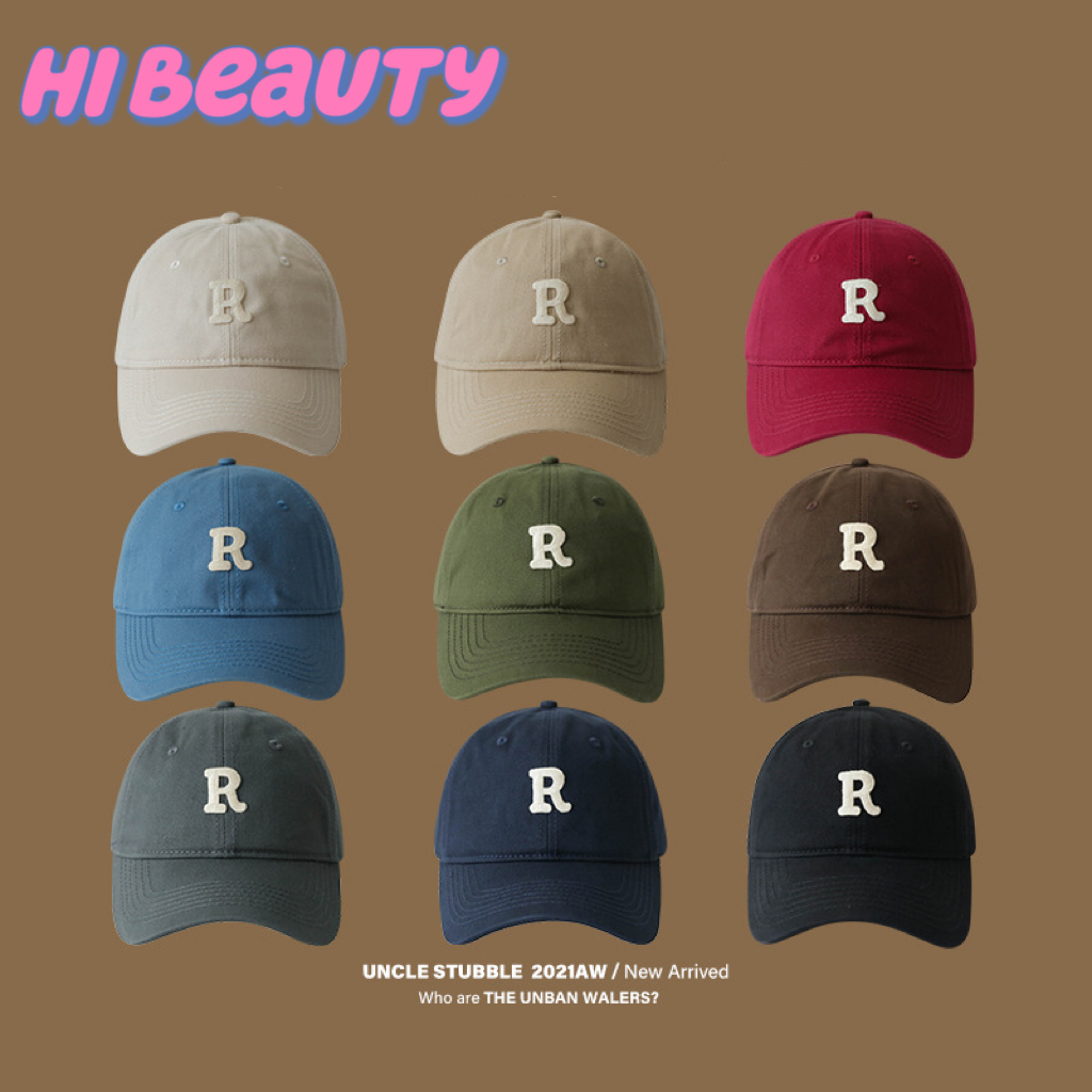 หมวกเบสบอล ผ้าฝ้าย แบบนิ่ม ป้องกันแดด พิมพ์ลายตัวอักษร แบบเรียบง่าย แฟชั่นสปอร์ต สไตล์เกาหลี สําหรับผู้ชาย และผู้หญิง