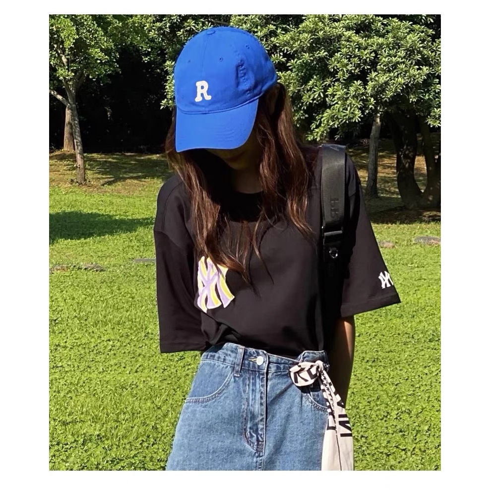 หมวกเบสบอล ผ้าฝ้าย แบบนิ่ม ป้องกันแดด พิมพ์ลายตัวอักษร แบบเรียบง่าย แฟชั่นสปอร์ต สไตล์เกาหลี สําหรับผู้ชาย และผู้หญิง