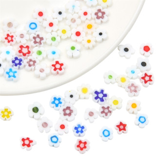 ลูกปัดแก้ว ลายดอกไม้ 8 มม. สําหรับทําเครื่องประดับ สร้อยคอ ส…