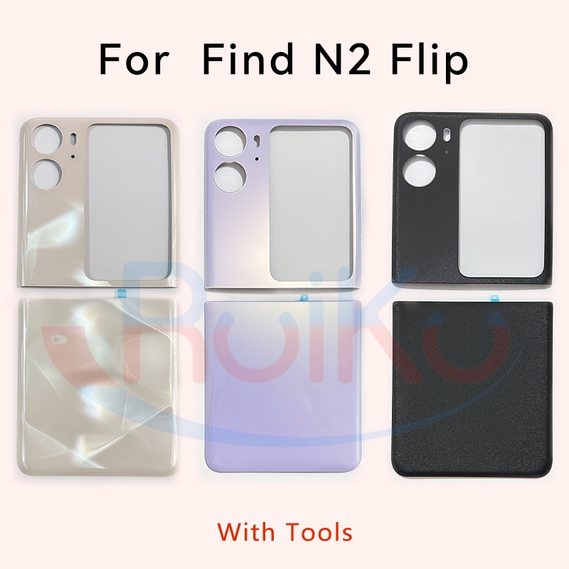 ใหม่สําหรับOppoค้นหาN2 Flip Backฝาครอบกระจกซ่อมเปลี่ยนฝาครอบแบตเตอรี่สําหรับOPPOค้นหาN2 Flip CPH2437
