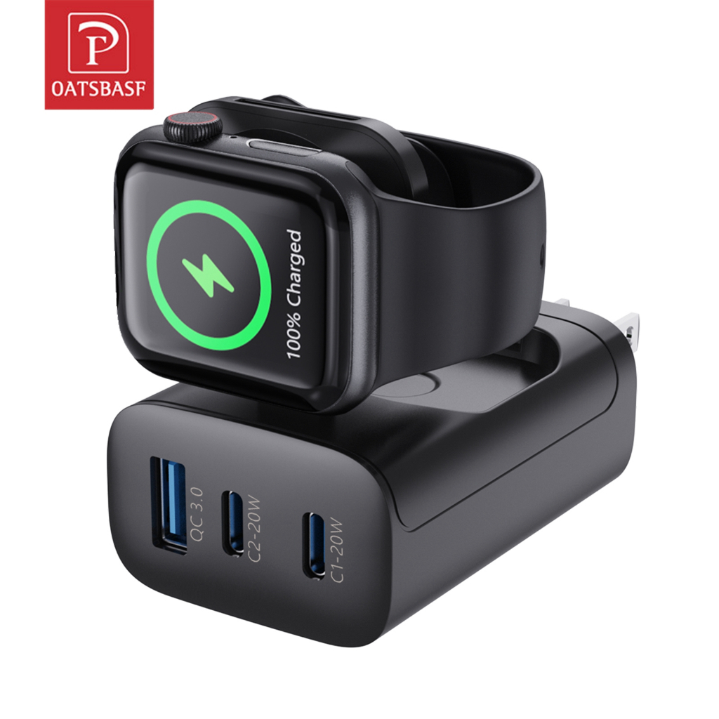 Oatsbasf QC3.0 อุปกรณ์ชาร์จเร็ว พร้อมที่ชาร์จไร้สาย สําหรับ Apple Watch