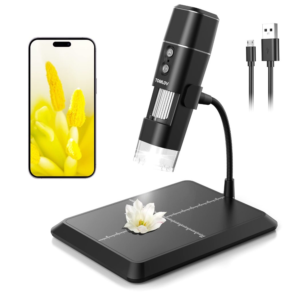 TOMLOV DM1  Wireless Digital Microscope กล้องจุลทรรศน์ดิจิตอลไร้สาย 1000X, กล้องกล้องจุลทรรศน์เหรียญ