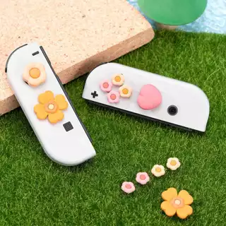 GeekShare Nintendo Switch Thumb Grip Cap น่ารัก Cross D-Pad ปุ่มหมวกซิลิโคน Thumb Grips ชุด ABXY ปุ่มสติกเกอร์จอยสติ๊กฝาครอบสําหรับ SwitchV1/OLED/Lite/R36S