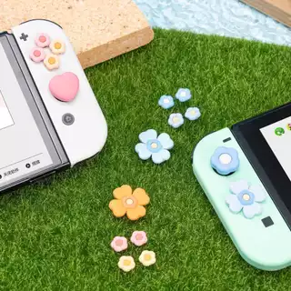 GeekShare Nintendo Switch Thumb Grip Cap น่ารัก Cross D-Pad ปุ่มหมวกซิลิโคน Thumb Grips ชุด ABXY ปุ่มสติกเกอร์จอยสติ๊กฝาครอบสําหรับ SwitchV1/OLED/Lite/R36S