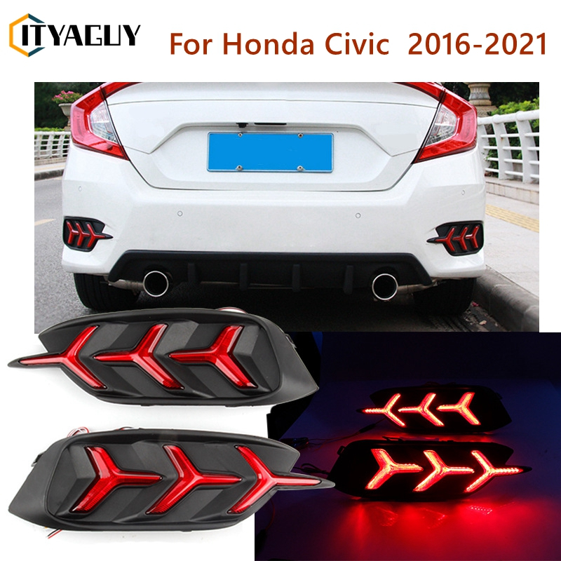Honda Civic fc 2016-2021 ไฟทับทิมท้ายLED 3step ไฟหรี่ ไฟเบรค ไฟเลี้ยววิ่ง