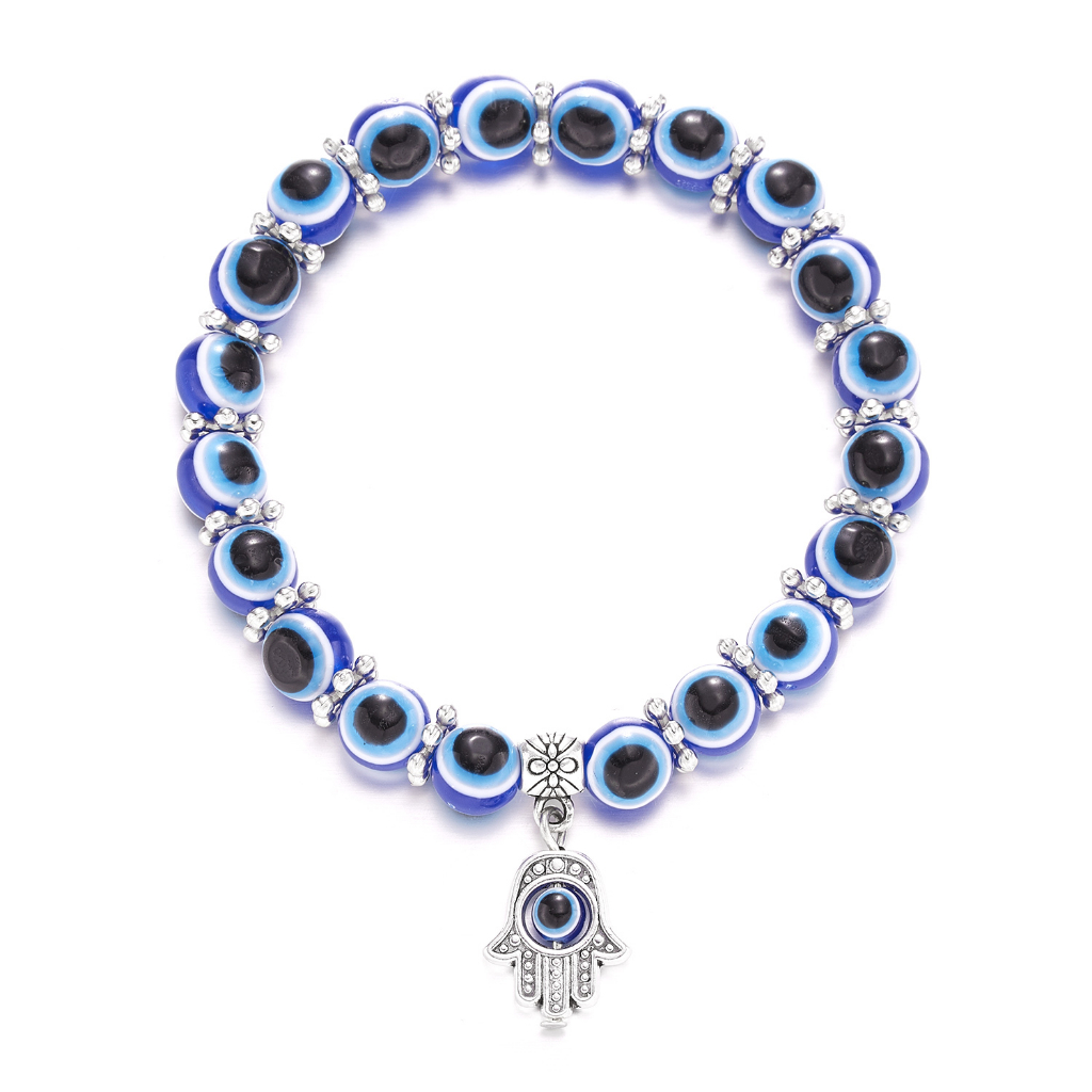 แฟชั่น Retro Blue Evil Eye สร้อยข้อมือสร้อยข้อมือลูกปัดสําหรับผู้ชายและผู้หญิงเครื่องประดับของขวัญ