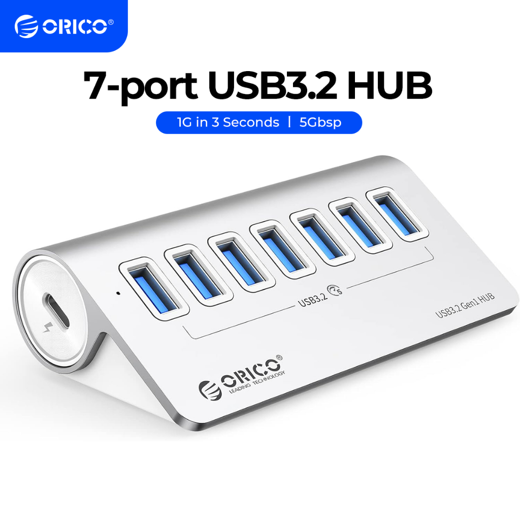Orico USB Hub Aluminium10Gbps Hub USB 3.0 ถึง Type C Charger PD60W Adapter สําหรับ Mac Pro M1(M3U7)