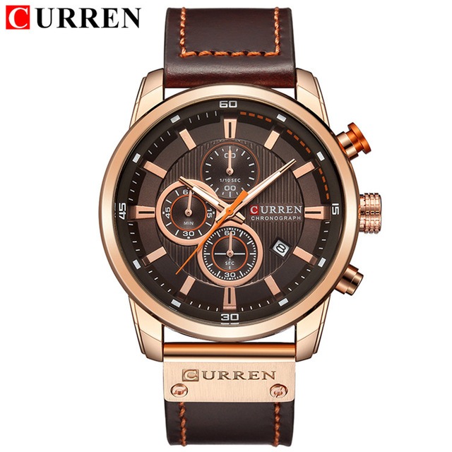 Curren ของแท้ นาฬิกาข้อมือควอตซ์ลําลอง สายหนัง กันน้ํา หรูหรา สไตล์นักธุรกิจ สําหรับผู้ชาย 8291X