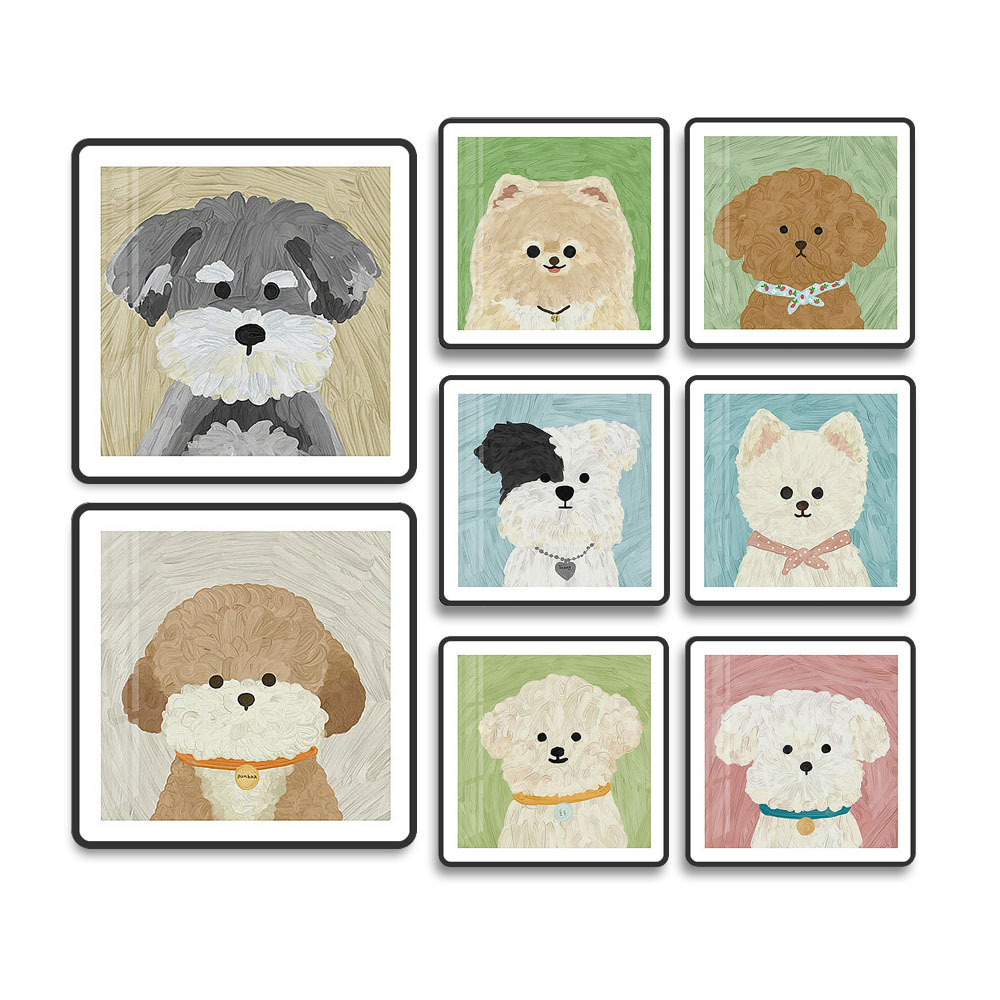 🐱🐶✨ ป้ายโลหะลูกแมวและลูกสุนัขสไตล์อบอุ่น 🛡️ งานเหล็กการ์ตูนไร้กรอบ 🖼️ ภาพสัตว์น่ารักญี่ปุ่น-เกาหลี สำหรับห้องเด็ก ห้องนั่งเล่น และบ้าน