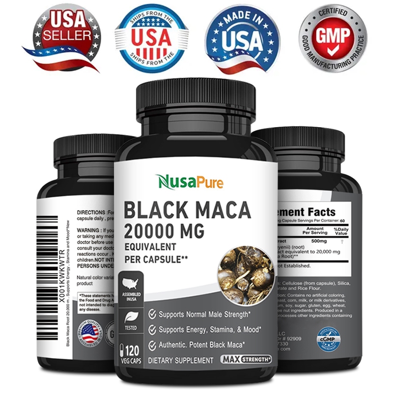 Nusapure Black Maca High Content Pure Peruvian Black Maca