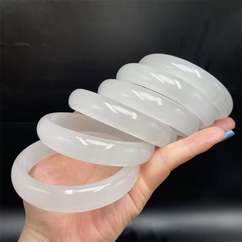 สร้อยข้อมือบูติก สีขาว สีฟ้า 50-66 มม. สําหรับผู้ชาย และผู้หญิง