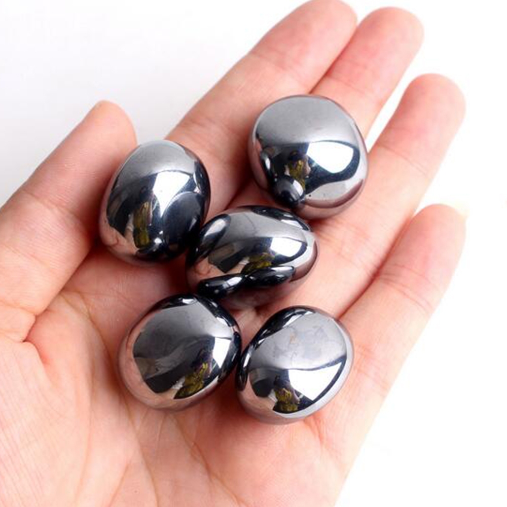 1 ชิ้น Terahertz Tumbled หินคริสตัลธรรมชาติ Reiki Healing อัญมณีตกแต่งบ้านของขวัญ
