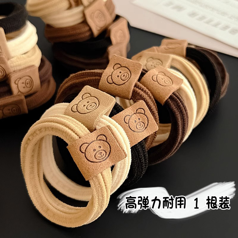 ยางรัดผม ยืดหยุ่นสูง ไร้รอยต่อ เรียบง่าย / ยางรัดผม รูปหมี น่ารัก / แฟชั่น สีกาแฟ ที่ทนทาน เชือกผม