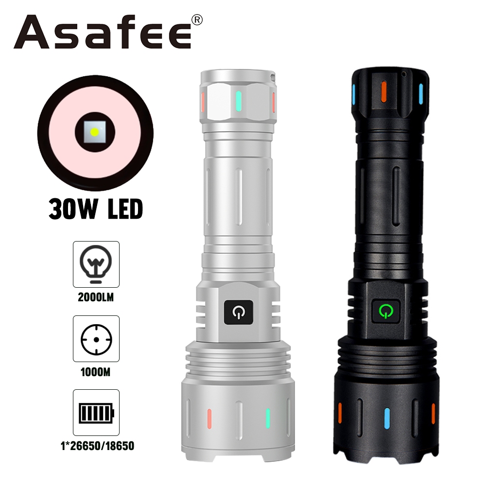 Asafee JF023 ไฟฉายเลเซอร์ LED 5800LM IPX5 กันน้ํา ชาร์จ USB สําหรับกลางแจ้ง