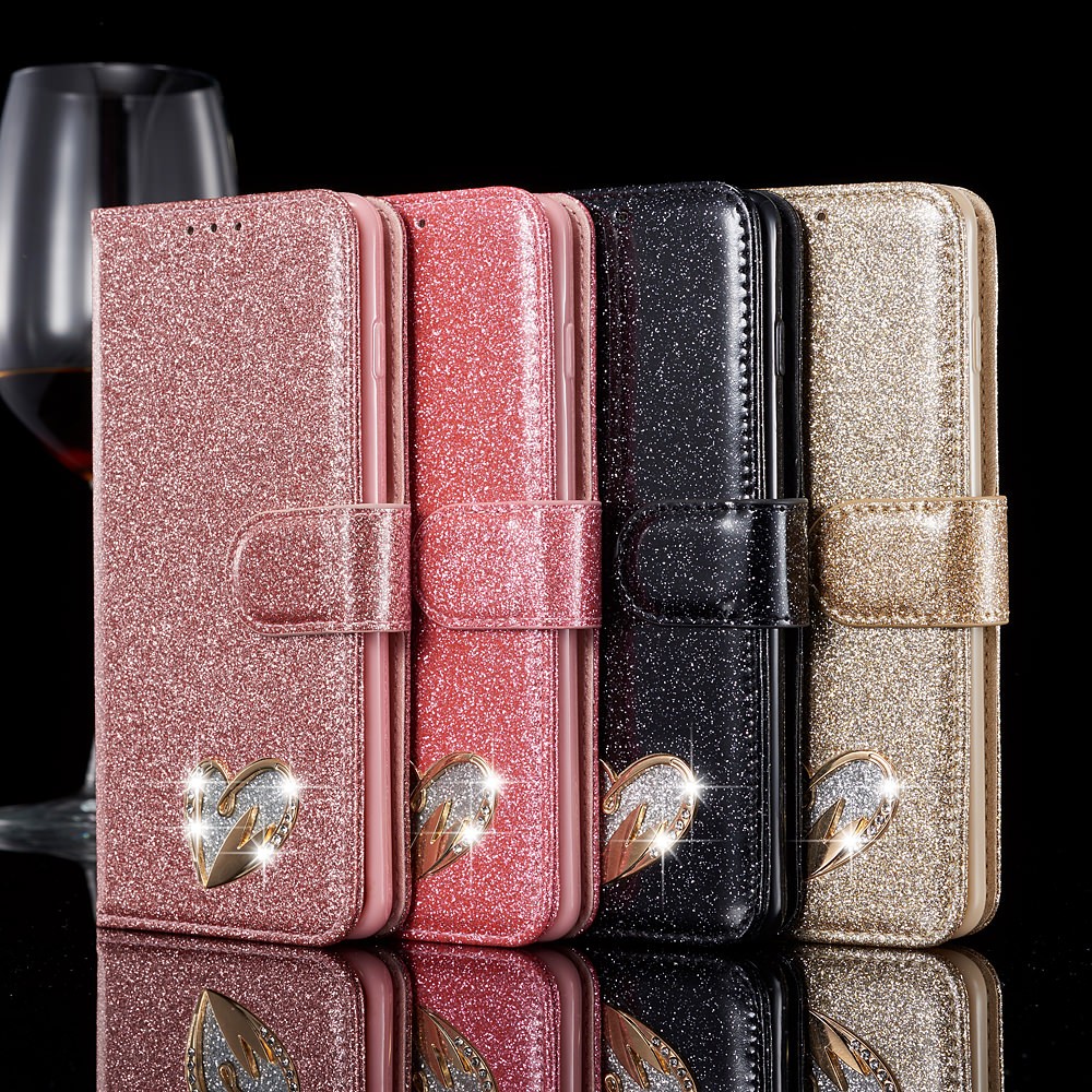 เคส Case for Samsung Galaxy A15 A35 A55 A34 A54 A14 LTE A04 A04s A13 A53 A52 A52s S23 S21 FE 5G Note 20 S24 Plus S22 Ultra S21+ S22+ S23+ S24+ เคสฝาพับ เคสเปิดปิด โทรศัพท์หนัง TPU นิ่ม ฝาพับ ลายกลิตเตอร์ Rhinestone Leather Wallet Cover