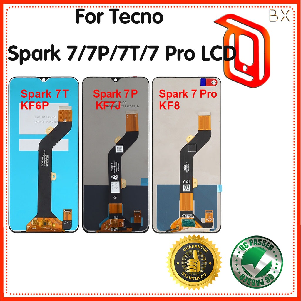 หน้าจอสัมผัส lcd พร้อมกรอบ สําหรับ Tecno Spark 7 Display KF6J KF6N Tecno Spark 7P KF7j lcd Spark 7T KF6p 7 Pro KF8
