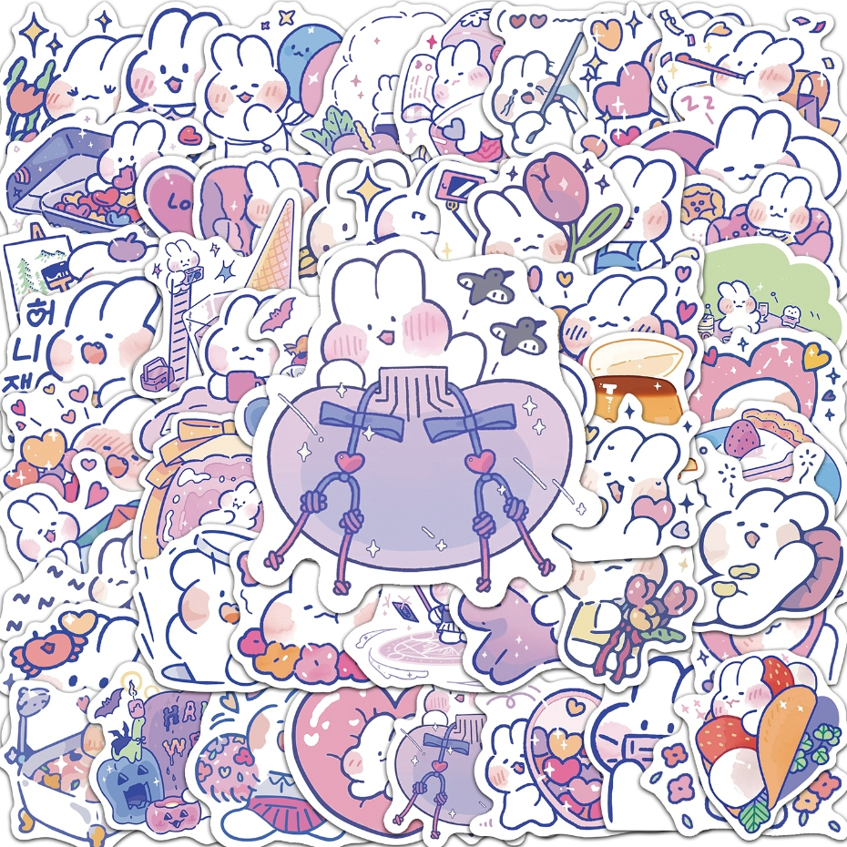 50 ชิ้นน่ารัก Wishmemell การ์ตูนสติกเกอร์สีม่วง Graffiti กันน้ําสําหรับโทรศัพท์ DIY แล็ปท็อปกีตาร์จักรยานหมวกกันน็อครถตกแต่ง Decal