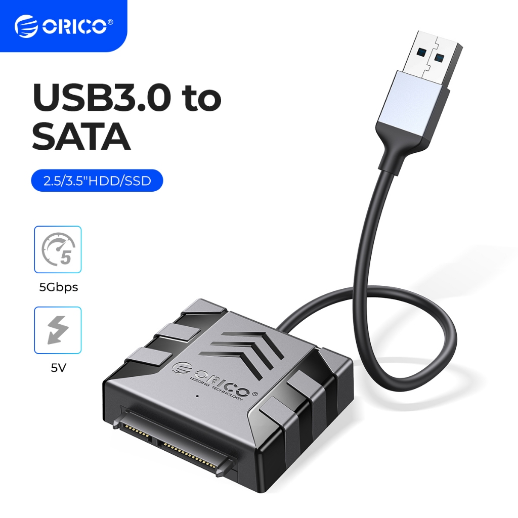 Orico SATA Converter USB 3.0 ถึง SATA สาย 5Gbps SATA อะแดปเตอร์ LED สําหรับ 2.5/3.5 HDD/SSD ฮาร์ดไดร