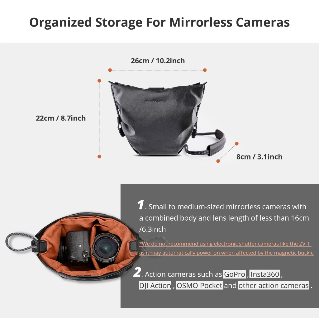 【ร้านค้าอย่างเป็นทางการ】PGYTECH กระเป๋าเมฆ Cloud Bag กระเป๋าเส้นสำหรับกล้อง SLR กระเป๋าเก็บเลนส์ Mirrorless การถ่ายภาพไหล่ สำหรับกล้องฟูจิ/แคนนอน/โซนี่ กรณีป้องัน