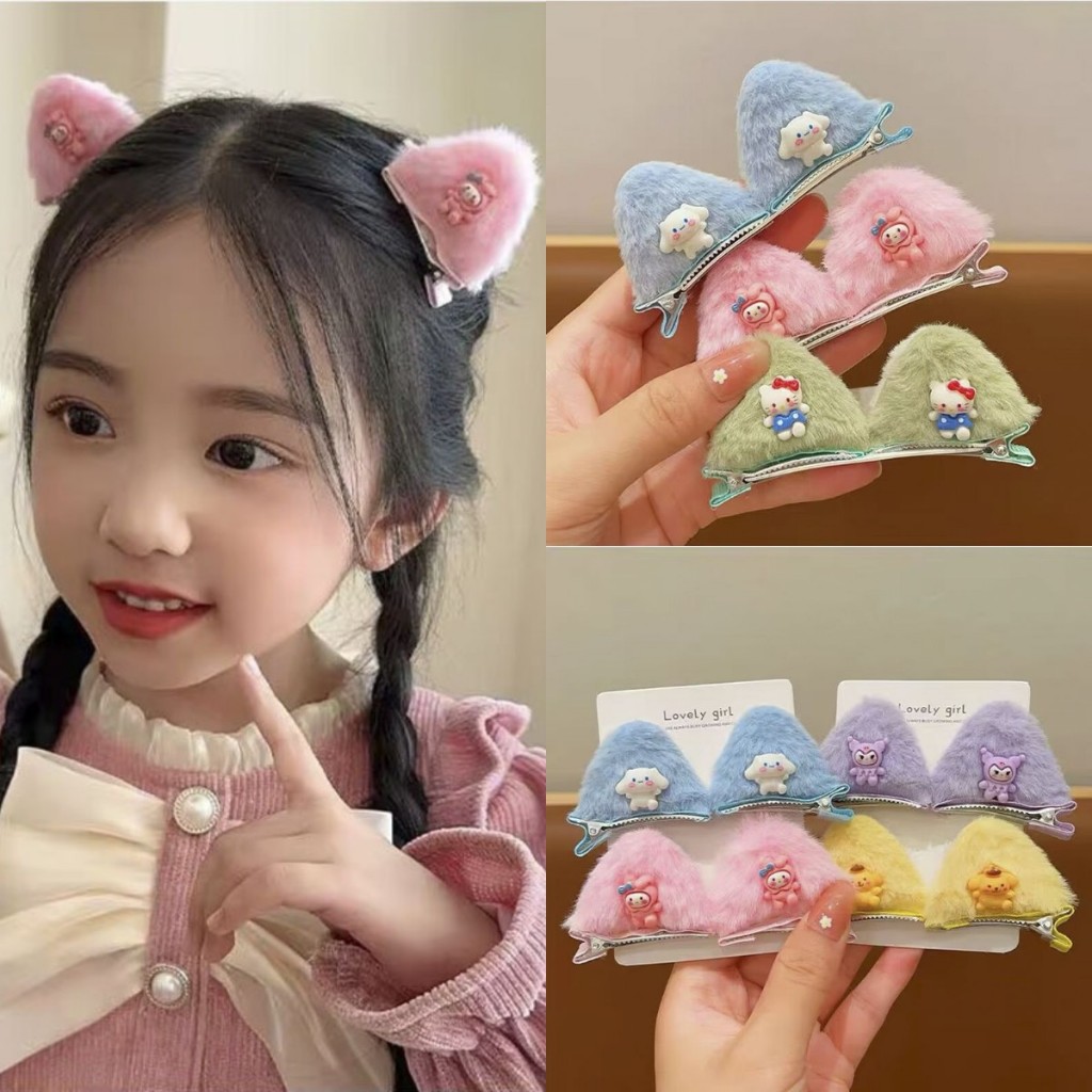 เวอร์ชั่นเกาหลี น่ารัก ตุ๊กตาแมว หู กิ๊บเด็ก การ์ตูน กิ๊บฤดูใบไม้ร่วงและฤดูหนาว สามมิติ อบเชย สุนัข เด็ก เครื่องประดับผม