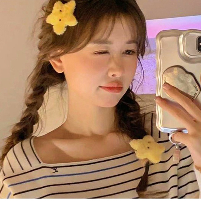 กิ๊บติดผม รูปดาวห้าแฉก สีเหลือง น่ารัก สไตล์ญี่ปุ่น สําหรับผู้หญิง