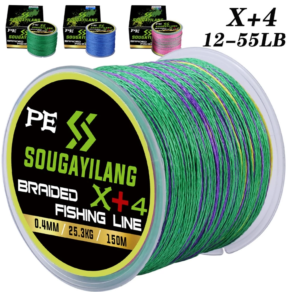 Sougayilang X4 สายเบ็ดตกปลา PE แบบถัก 150 ม. 5.6 กก. -25.3 กก.