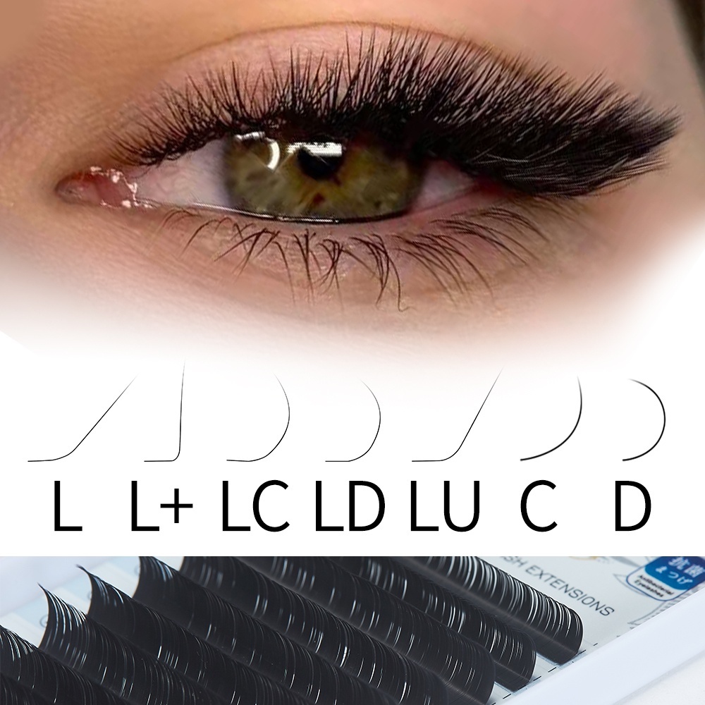 Yelix L/L+/LC/LD/LU(M) ขนตาปลอม 12 แถว ขนมิงค์ สีดํา 8-15 มม.