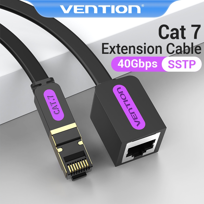 Vention สายเคเบิลเชื่อมต่ออีเธอร์เน็ต Cat7 RJ45 ตัวผู้ เป็นตัวเมีย 10Gbps 600Mhz สําหรับคอมพิวเตอร์ แล็ปท็อป
