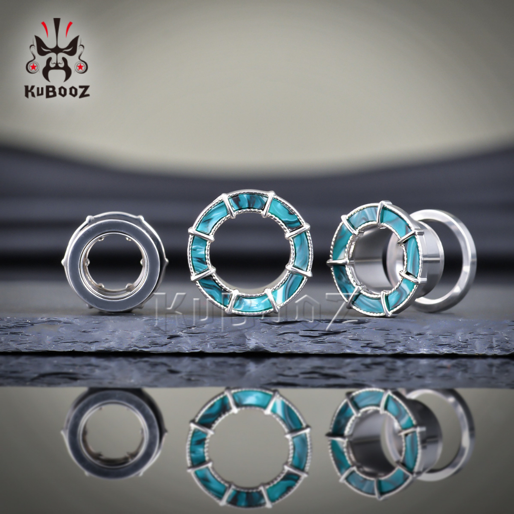 Kubooz 2 ชิ้น เกจวัดหู อุโมงค์ ปลั๊ก เปลือกหอย ขยาย ยืด สเตนเลส เจาะ เครื่องประดับต่างหู - รูปที่ 5