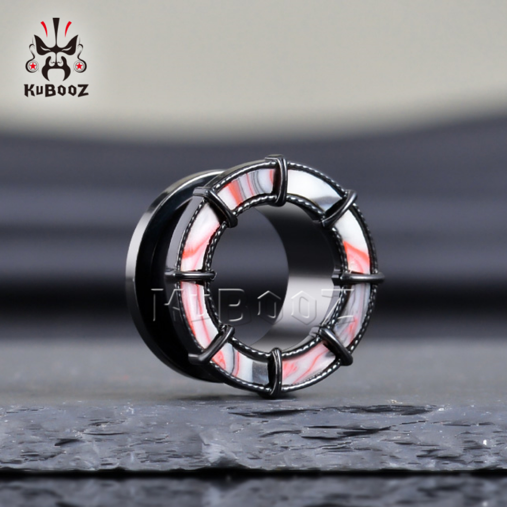 Kubooz 2 ชิ้น เกจวัดหู อุโมงค์ ปลั๊ก เปลือกหอย ขยาย ยืด สเตนเลส เจาะ เครื่องประดับต่างหู - รูปที่ 3