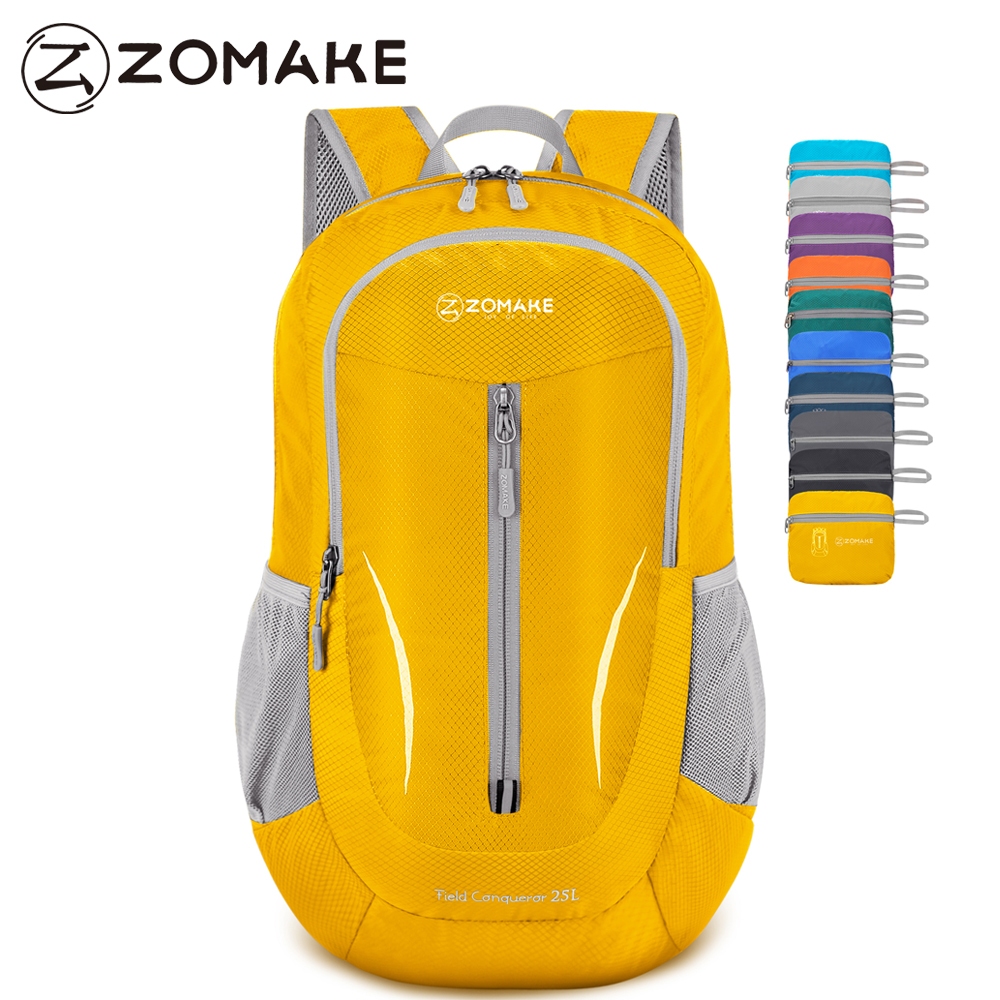 ZOMAKE Foldable Backpack กระเป๋าเป้สะพายหลัง น้ำหนักเบา 25L กันน้ํา พับขนาดเล็กเดินป่าท่องเที่ยว สำหรับตั้งแคมป์ เป้สะพายหลัง พับเก็บได้
