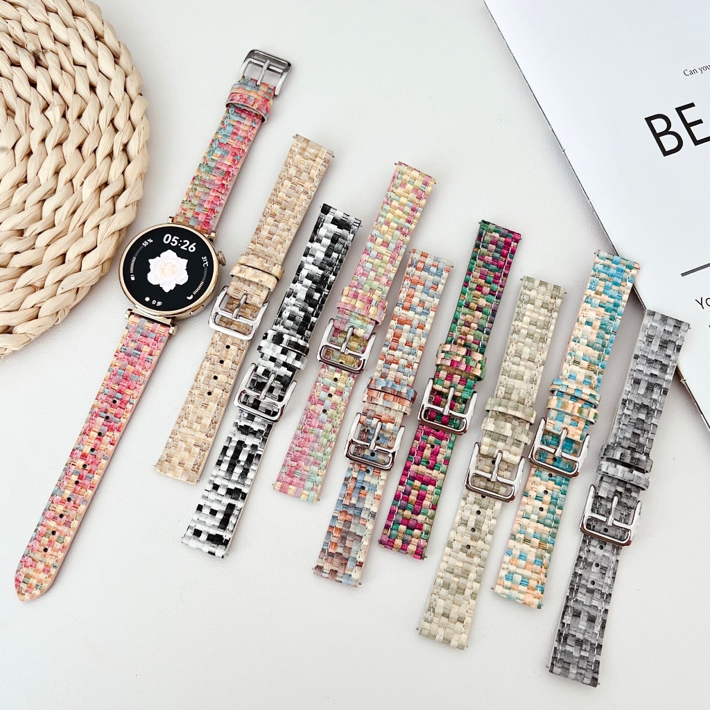 Tartans Leather Watch Strap สายนาฬิกา huawei watch gt 4 สาย Huawei watch GT 4 Strap Amazfit Bip 3 สา