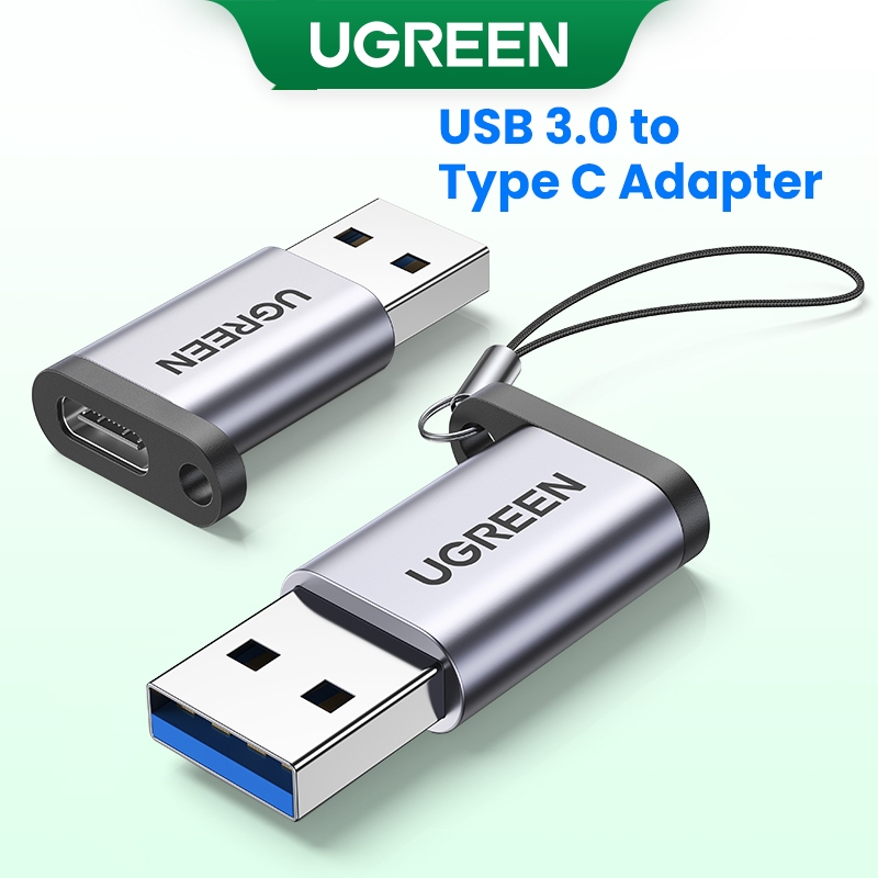 Ugreen อะแดปเตอร์เชื่อมต่อ Type c USB A 3.0 ตัวผู้ เป็น USB 3.1 Type c ตัวเมีย สีเทา