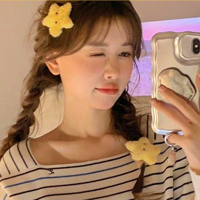 กิ๊บติดผม รูปดาวห้าแฉก สีเหลือง น่ารัก สไตล์ญี่ปุ่น สําหรับผู้หญิง