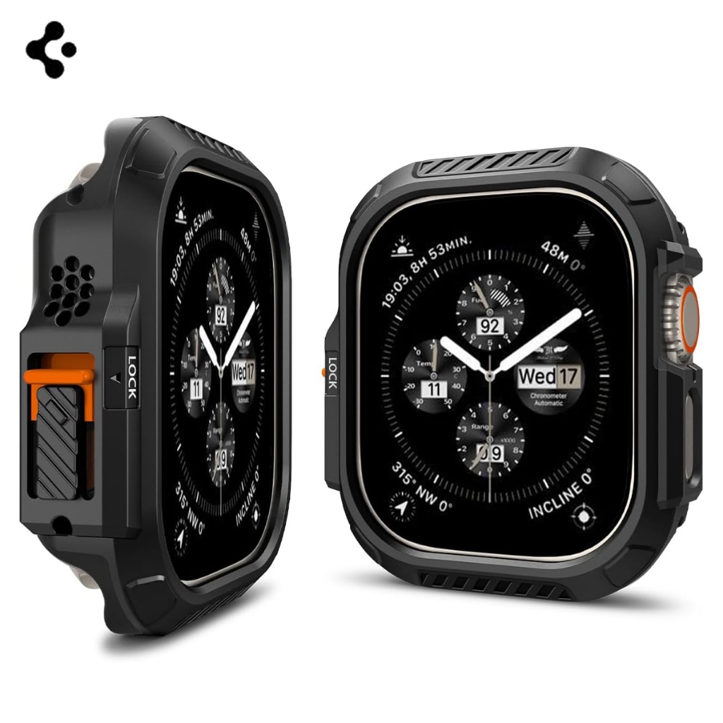 Spi Gen Lock เคสแข็ง PC พร้อมระบบล็อค เพื่อความปลอดภัย อุปกรณ์เสริม สําหรับ iWatch Ultra 2 49 มม. 45