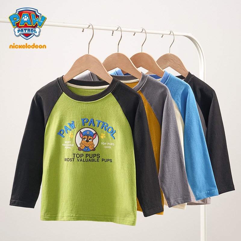 Paw Patrol 6 สีตัวเลือกท็อปส์ซูเด็กทารกเด็กแขนยาวผ้าฝ้ายเสื้อยืด **Ready Stock**