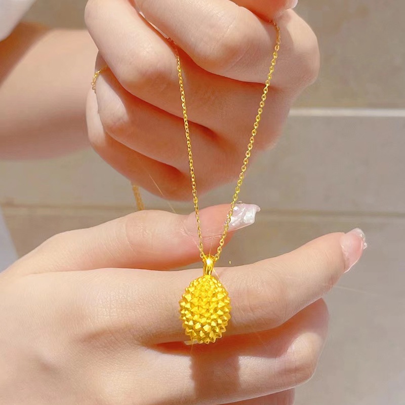 เครื่องประดับ สร้อยคอ จี้ทุเรียน โลหะผสม สีทอง แฟชั่นสําหรับผู้หญิง – โปรปัง