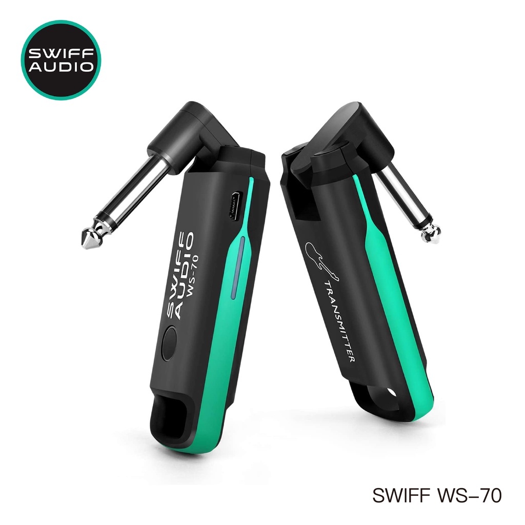 SWIFF Ws-70 UHF เครื่องรับส่งสัญญาณกีตาร์ ระบบดิจิทัลไร้สาย อเนกประสงค์ ขนาดเล็ก สําหรับกีตาร์ไฟฟ้า เบส เครื่องดนตรีไฟฟ้า Plug and Play