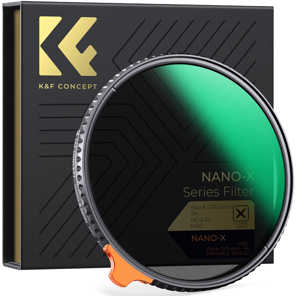 K&F Concept Nano-X Black Diffusion 1/4 Effect & Variable ND2-ND32(1-5 stop) 2 in 1 ND Filter สําหรับ