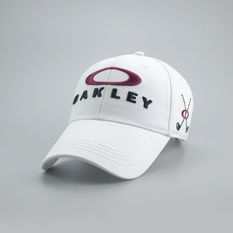 Oakley * หมวกเบสบอล ปรับได้ สีขาว สีดํา สําหรับเล่นกอล์ฟ