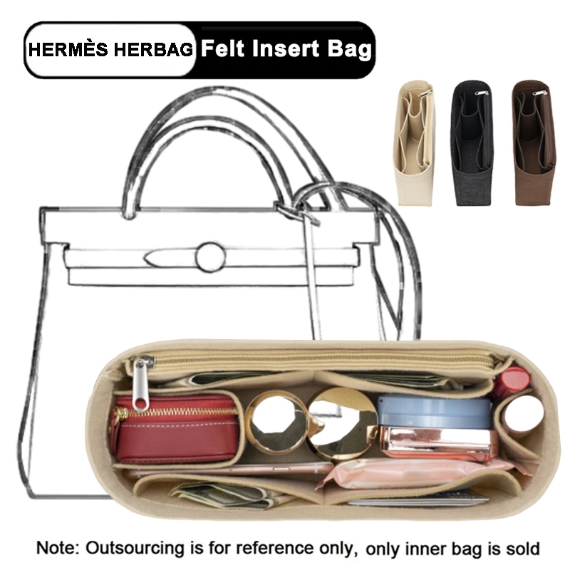 SENSES// Felt Liner Bag For Herbag 31 39 Insert Bag Felt Cloth Organizer Makeup Handbag Travel Inner Purse Gklx