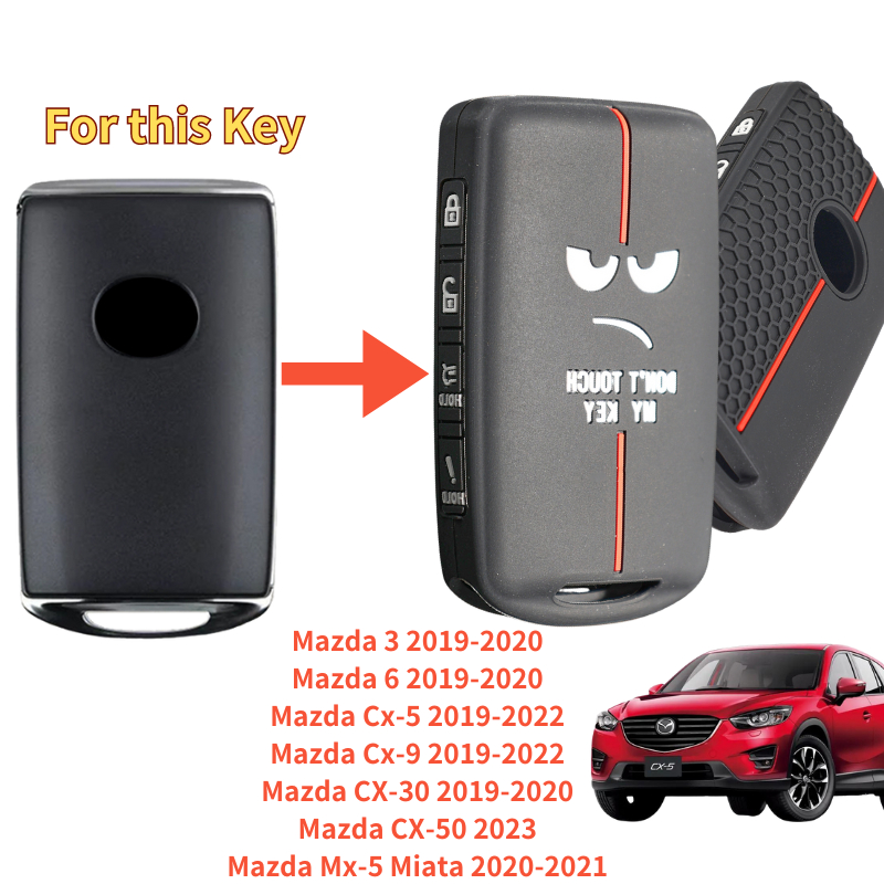 เคสกุญแจรีโมทรถยนต์ ซิลิโคน 4 ปุ่ม สําหรับ Mazda 3 6 Cx5 Cx9 Cx30 Cx50 Mx5 Miata