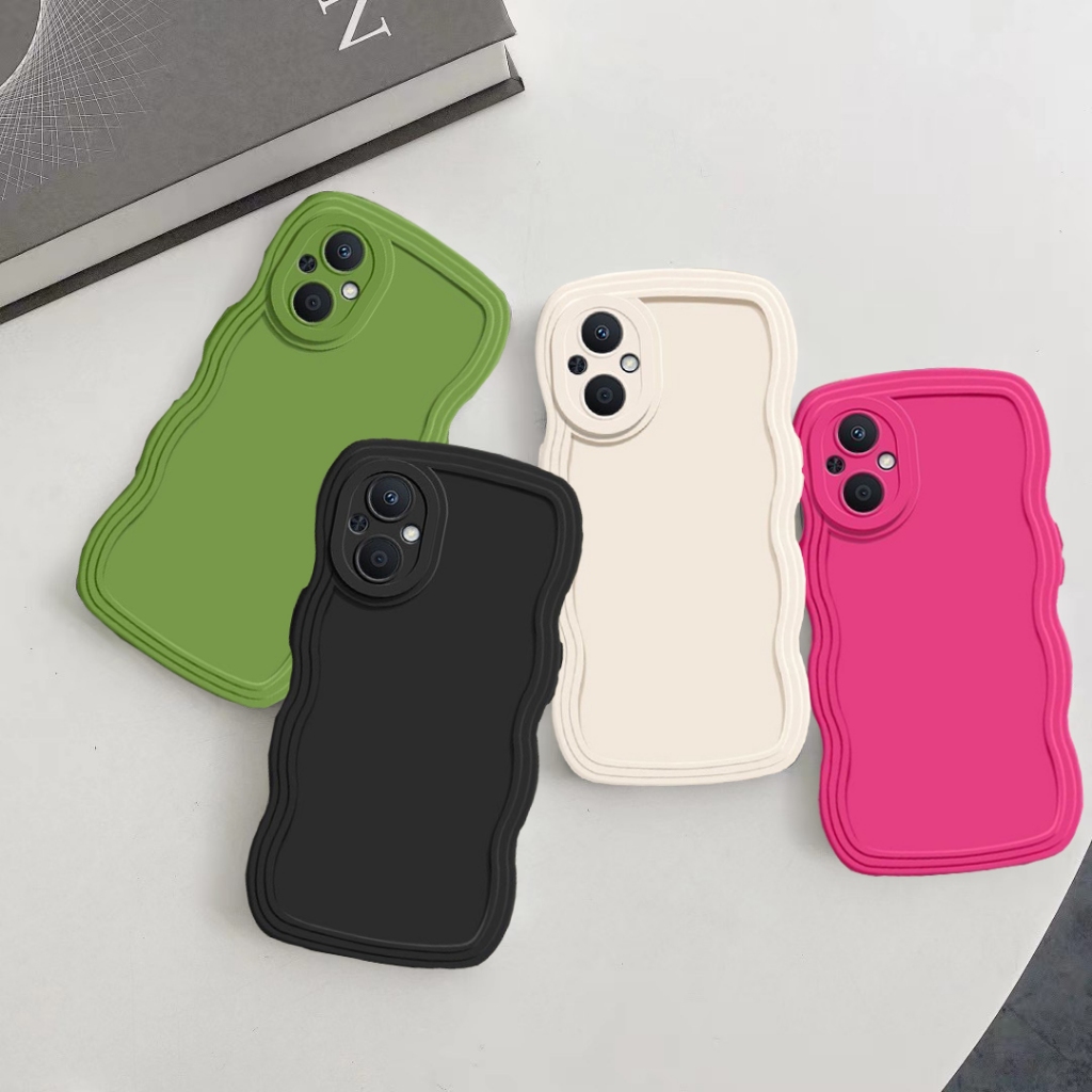 Oppo Reno 7Z 6Z 5Z A95 A96 5G หยัก กันชน กรอบหยิก สีลูกกวาด ป้องกันกล้อง บางนุ่ม TPU เคส