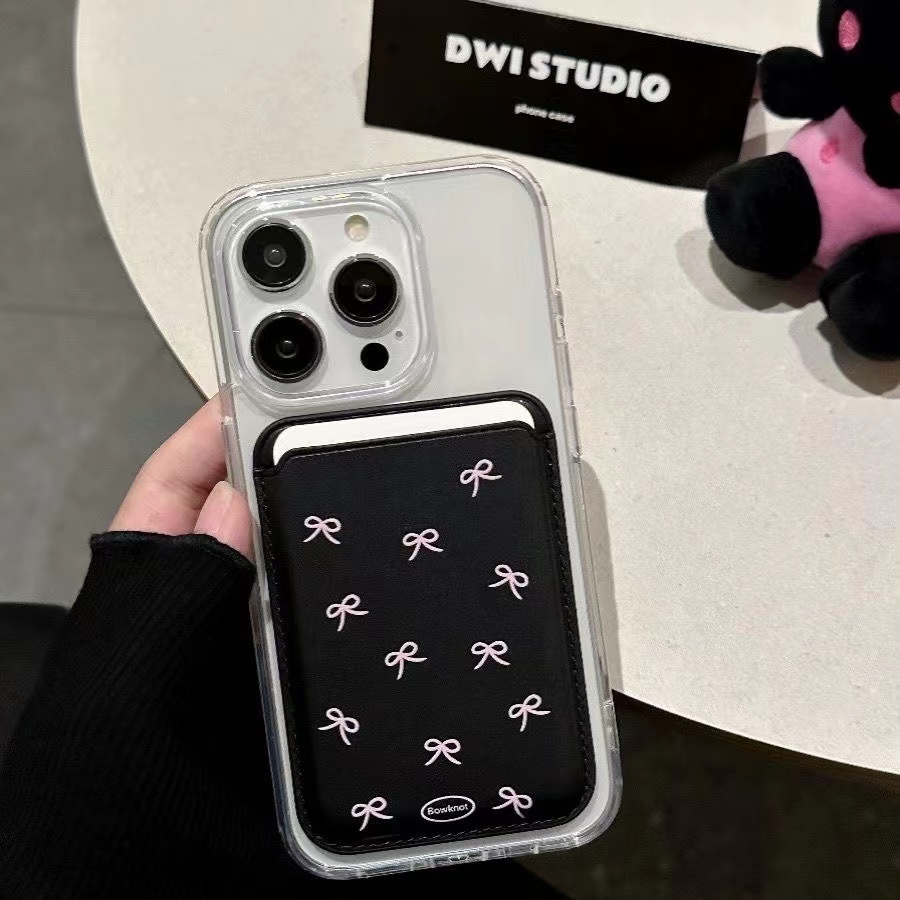 เคสโทรศัพท์มือถือ แบบแม่เหล็ก ลายโบว์ ขนาดเล็ก สําหรับ iPhone15pro 15promax 14 14promax 14pro