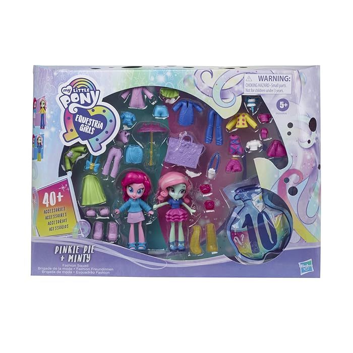 My Little Pony Equestria Girls Fashion Squad Pinkie Pie and Minty Mini Doll Set -- 2 Toy Dolls and Over 40 Fashion Accessories E9255ชุดตุ๊กตา My Little Pony Equestria Squad Pinkie Pie and Minty ขนาดเล็ก แฟชั่น อุปกรณ์เสริม สําหรับเด็กผู้หญิง 2 ชิ้น และตุ๊